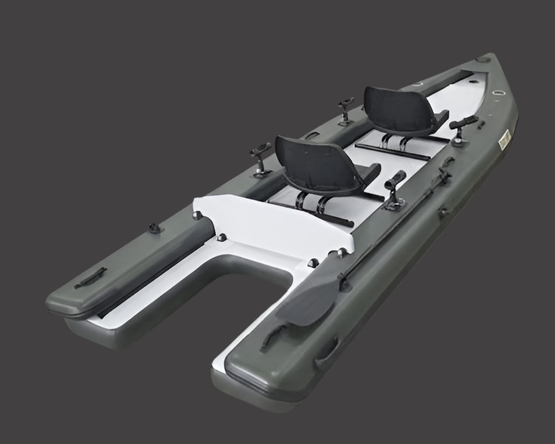 Inflatable skiff 16ft with electric motor