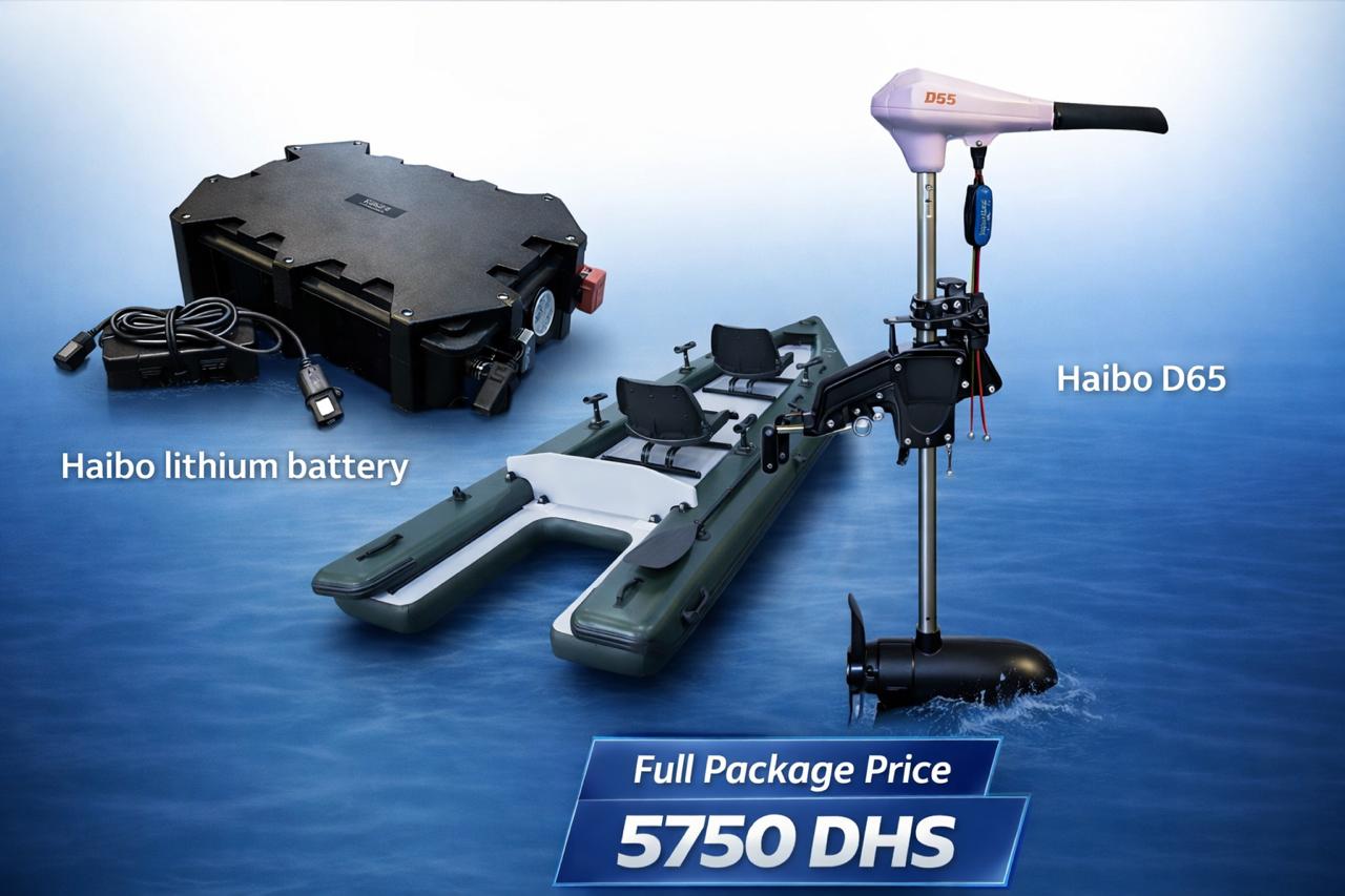 Inflatable skiff 16ft with electric motor